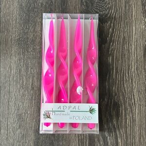 Set of Pink Spiral Candles